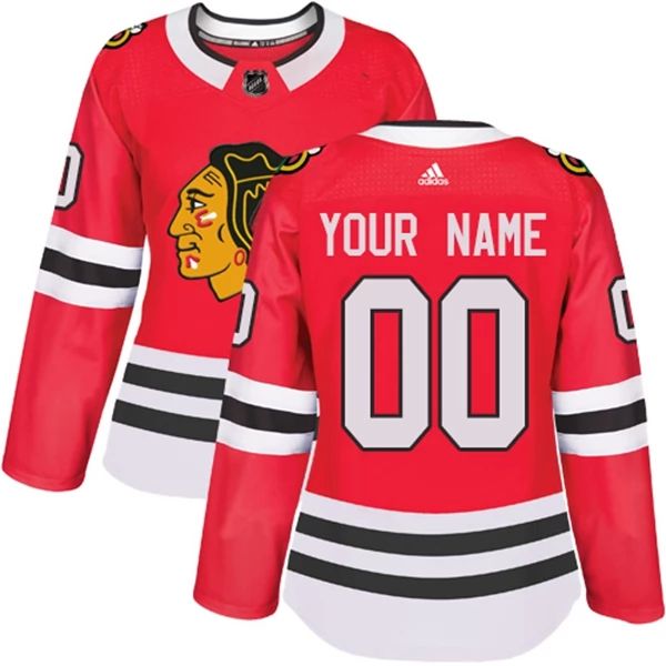 Damen Chicago Blackhawks Trikot Benutzerdefinierte Rot Authentic